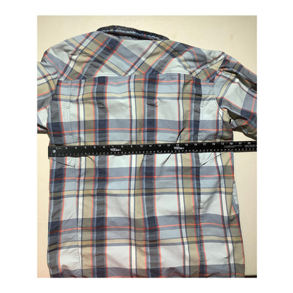 Columbia PFG Men's S Blue Plaid Performance Fishing Button Down Outdoor