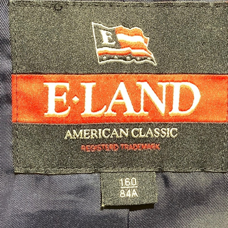 E-LAND Blue Plaid Double Breasted Peacoat XS (160/84) — Preppy, Classic, Fall
