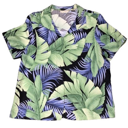 Tommy Bahama 100% Silk Tropical Print Shirt Size XL Hawaiian, Casual, Luxurious