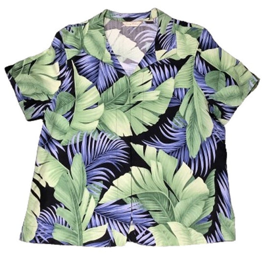 Tommy Bahama 100% Silk Tropical Print Shirt Size XL Hawaiian, Casual, Luxurious