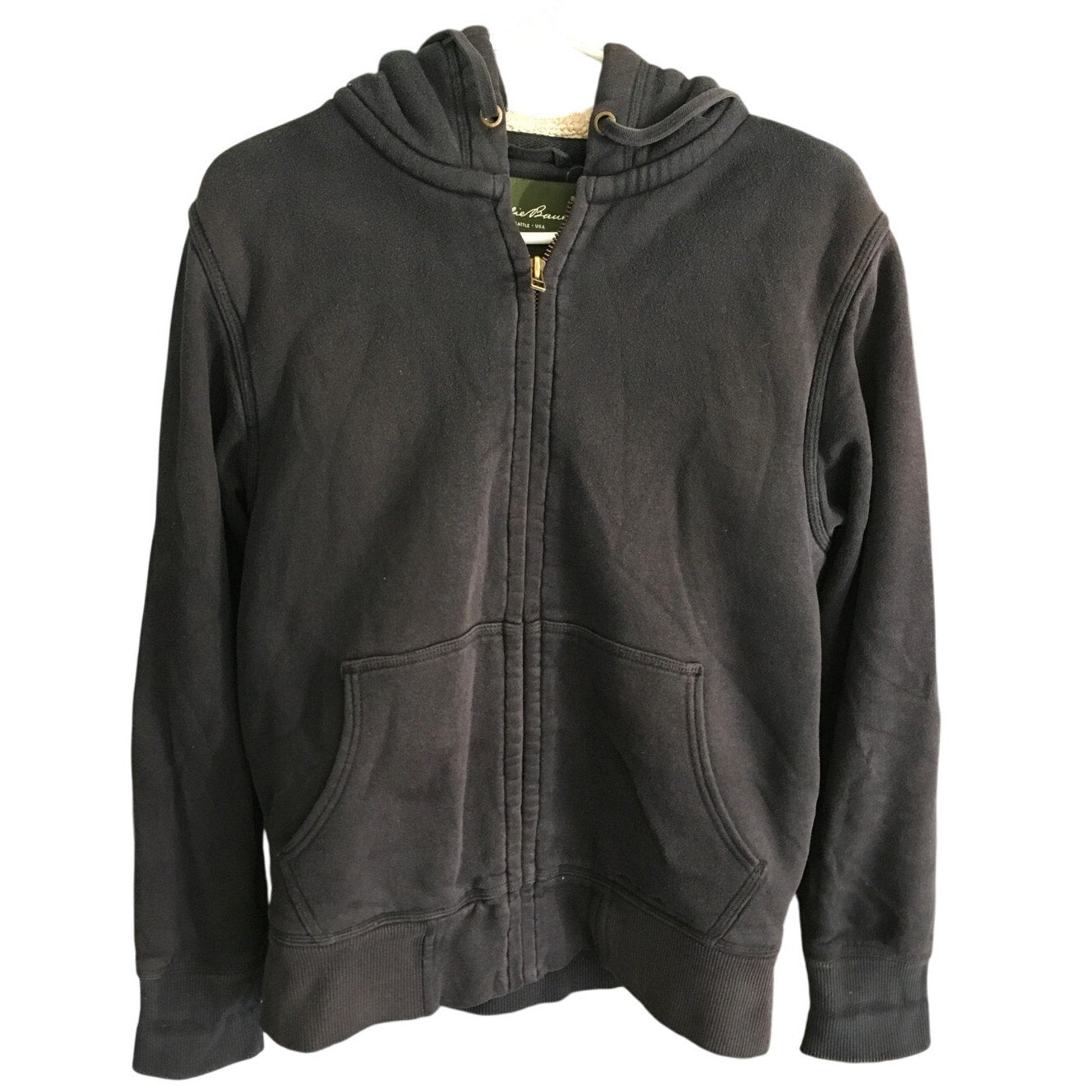 Eddie Bauer Sherpa-Lined Zip-Up Hoodie Size S - Cozy, Classic, Casual
