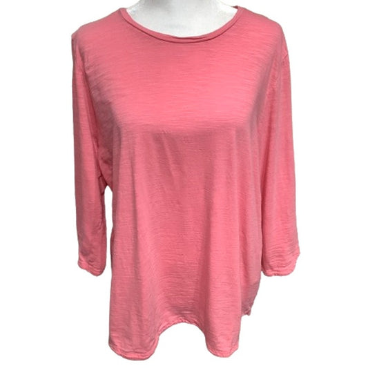 J. Jill Pink 3/4 Sleeve Top - Casual, Relaxed, Comfortable