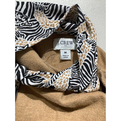 J.Crew Built-In Scarf Sweater Women’s Size M – Lightweight, Preppy, Unique