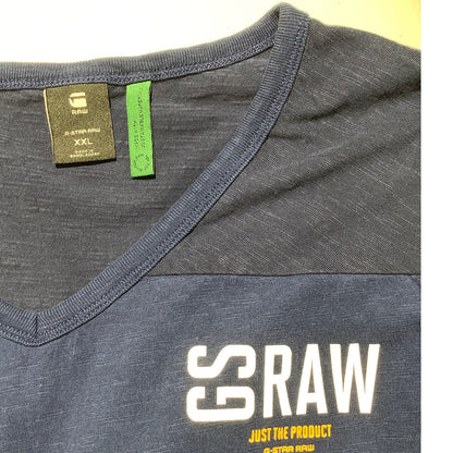 G-Star Raw Loose Fit V-Neck T-Shirt Men’s XXL — Streetwear, Graphic Tee, Casual