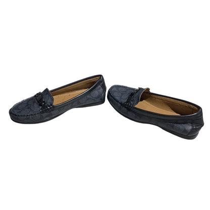 Coach Navy Blue Olive Monogram Loafers Women’s 5.5 — Preppy, Y2K, Designer