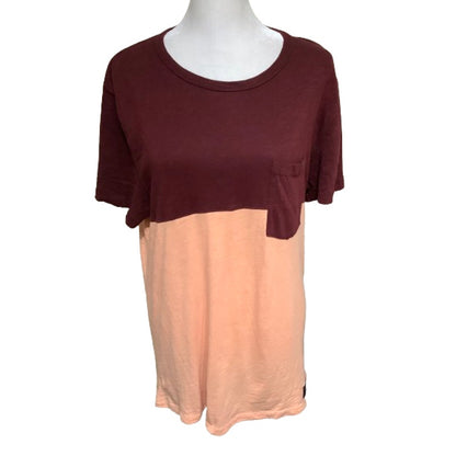 Abercrombie & Fitch Maroon/Peach Short Sleeve T-Shirt S Casual Versatile Vibrant