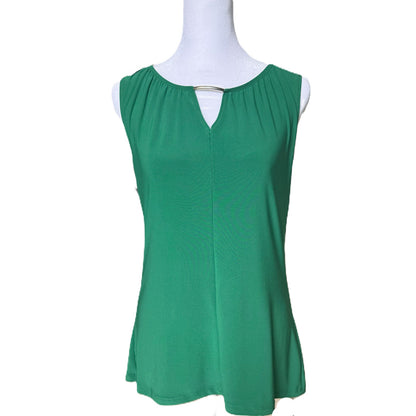 Susan Lawrence Emerald Green Keyhole Neck Tank Top - Size Small