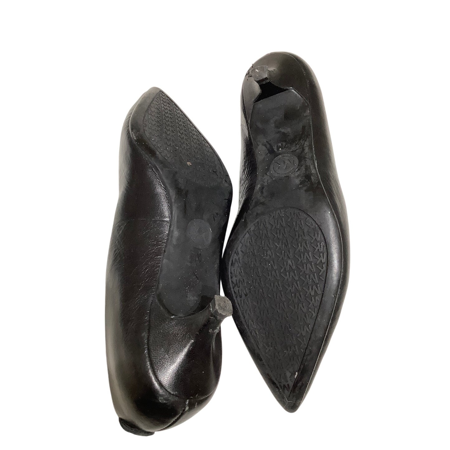 Michael Kors Women's Black Leather Pumps 7M, 1-Inch Heel, Classic, Elegant