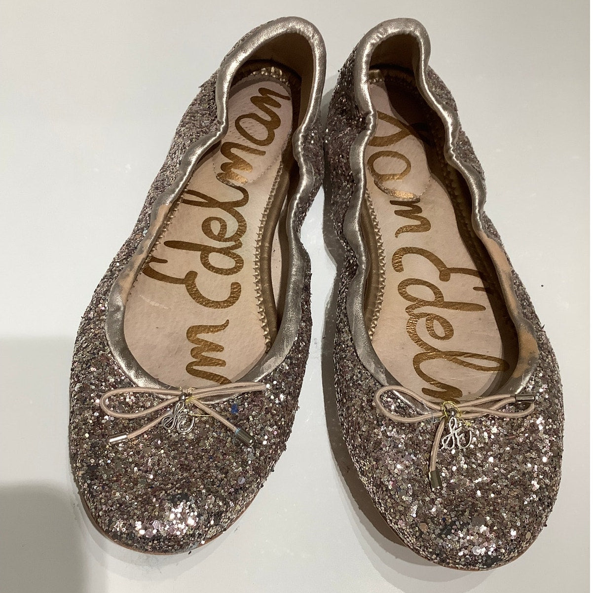 Sam Edelman Rose Gold Glitter Flats Size 8.5 - Coquette, Feminine, Party