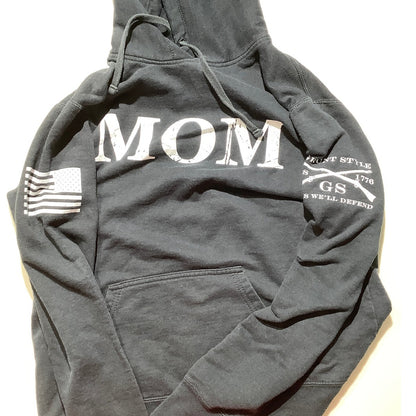 Grunt Style “MOM” Hoodie Women’s Size Large – Graphic, Patriotic, Funny