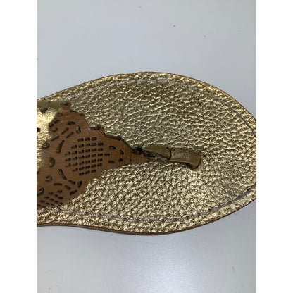 Tory Burch Gold Flip Flop Sandals Size 7.5 – Boho, Luxe, Resort Wear