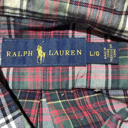 Ralph Lauren Plaid Button-Up Shirt, Men’s L — Collared, Long Sleeve, Cotton