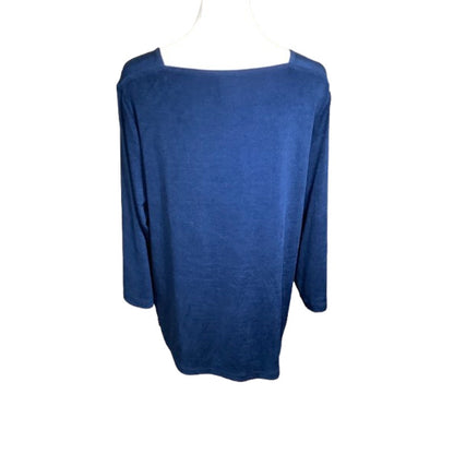 Travelers by Chico's Heathered Royal Blue Top 2 - Minimalist, Shimmery, Comfy