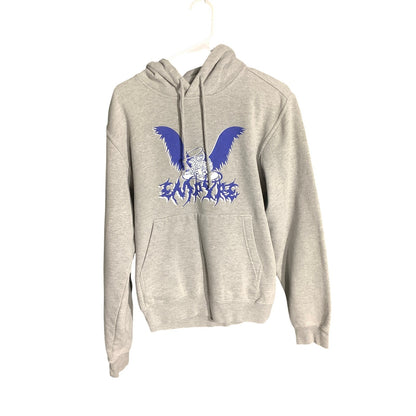 Empyre Men's Small Light Gray Angel Tears Pullover Hoodie Kangaroo Pocket