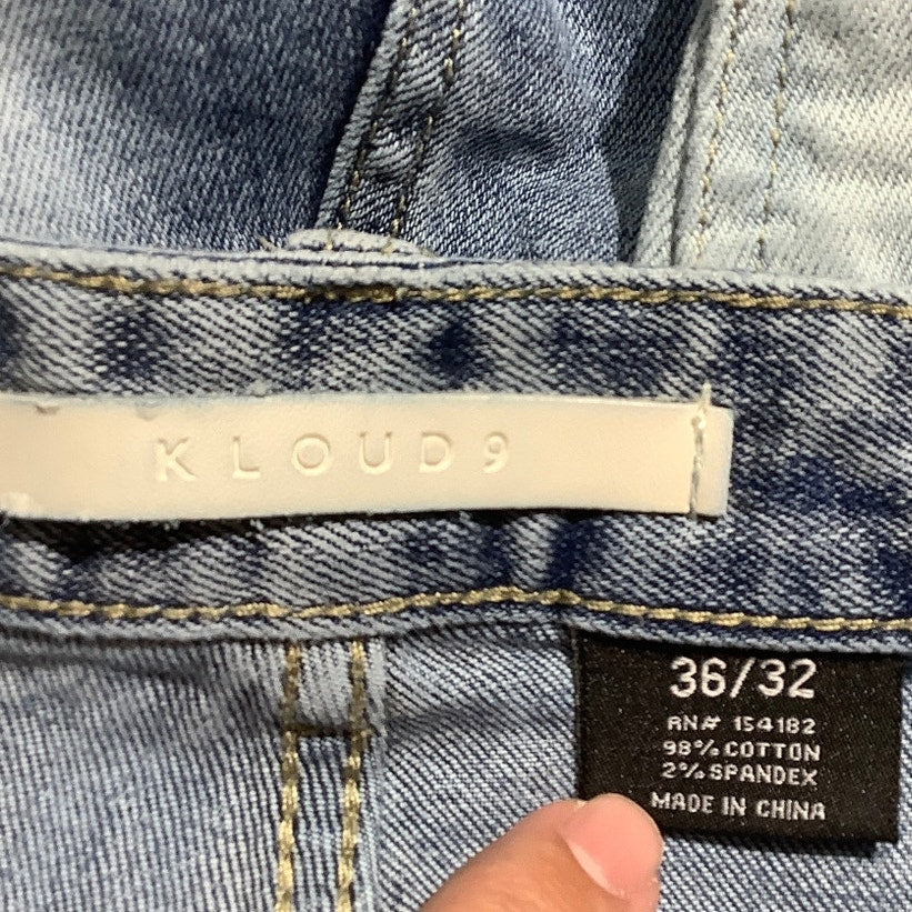 Kloud 9 Distressed Jeans Men’s Size 36x32 — Paint Splatter, Streetwear, Slim