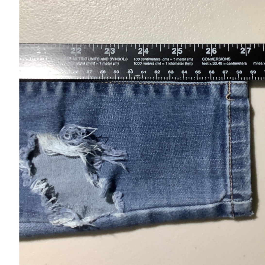 Wax Jean Distressed Skinny Jeans Blue Women’s 0/24 — Ripped, Stretch, Casual