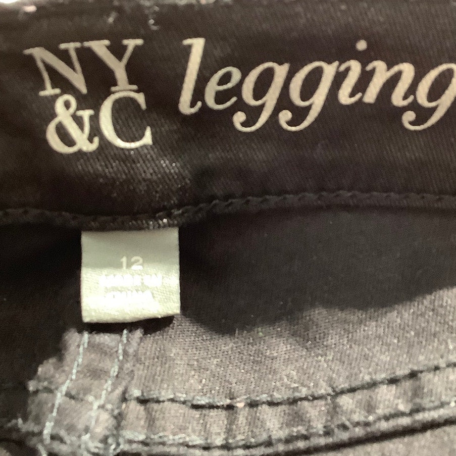 NY&C Black Faux Leather Leggings Women’s Size 12 - Edgy, Moto, Street Style