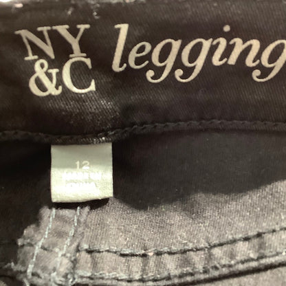 NY&C Black Faux Leather Leggings Women’s Size 12 - Edgy, Moto, Street Style