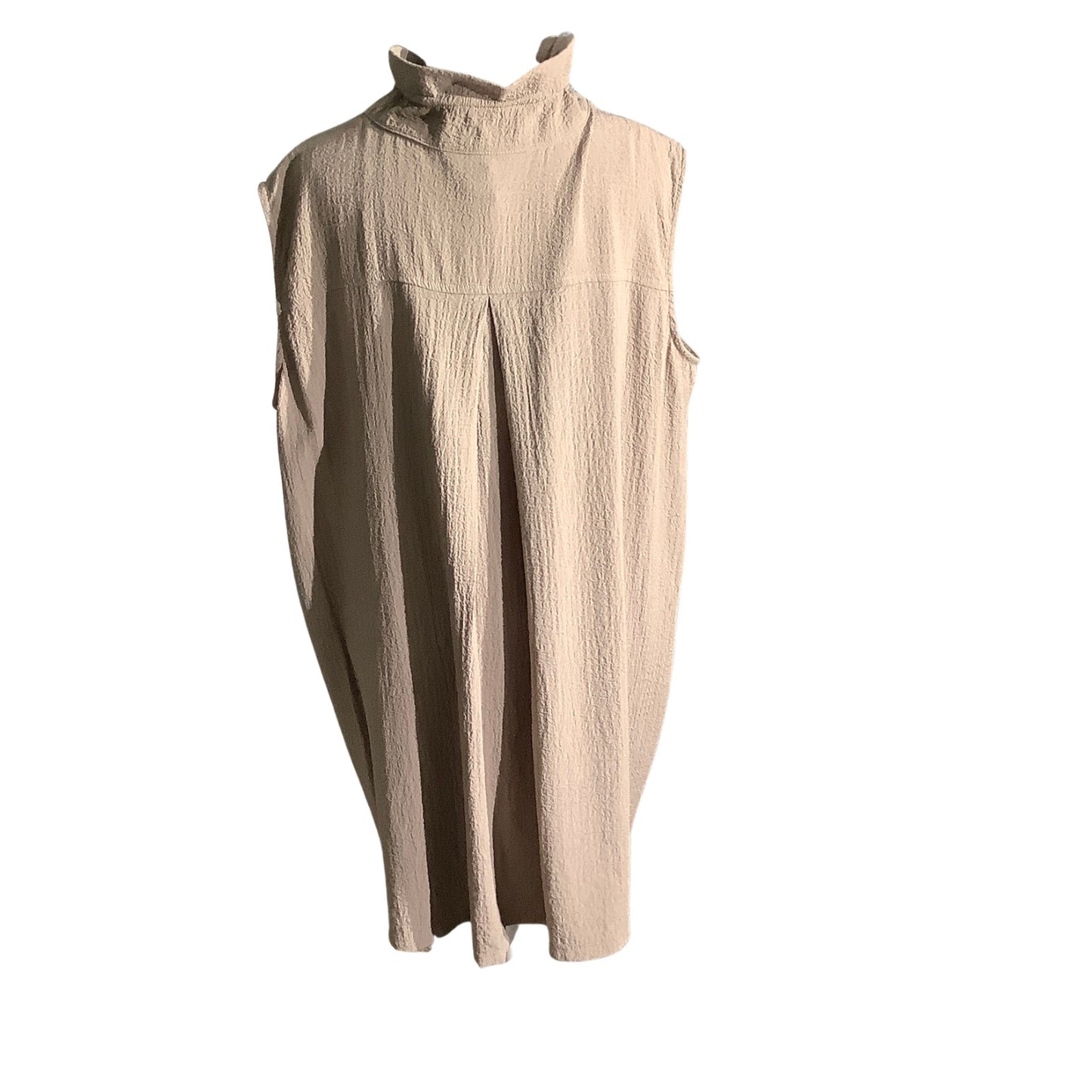 Ali Miles Brown Textured Sleeveless Top Women’s XL — Button Front, Casual, Artsy