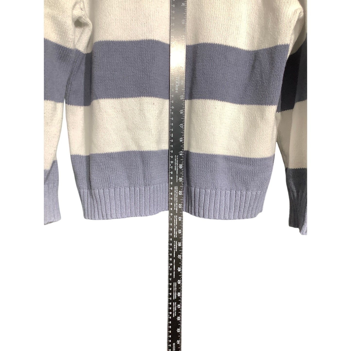 Hollister Light Blue White Striped Sweater Women S — Knit, Casual, Cozy