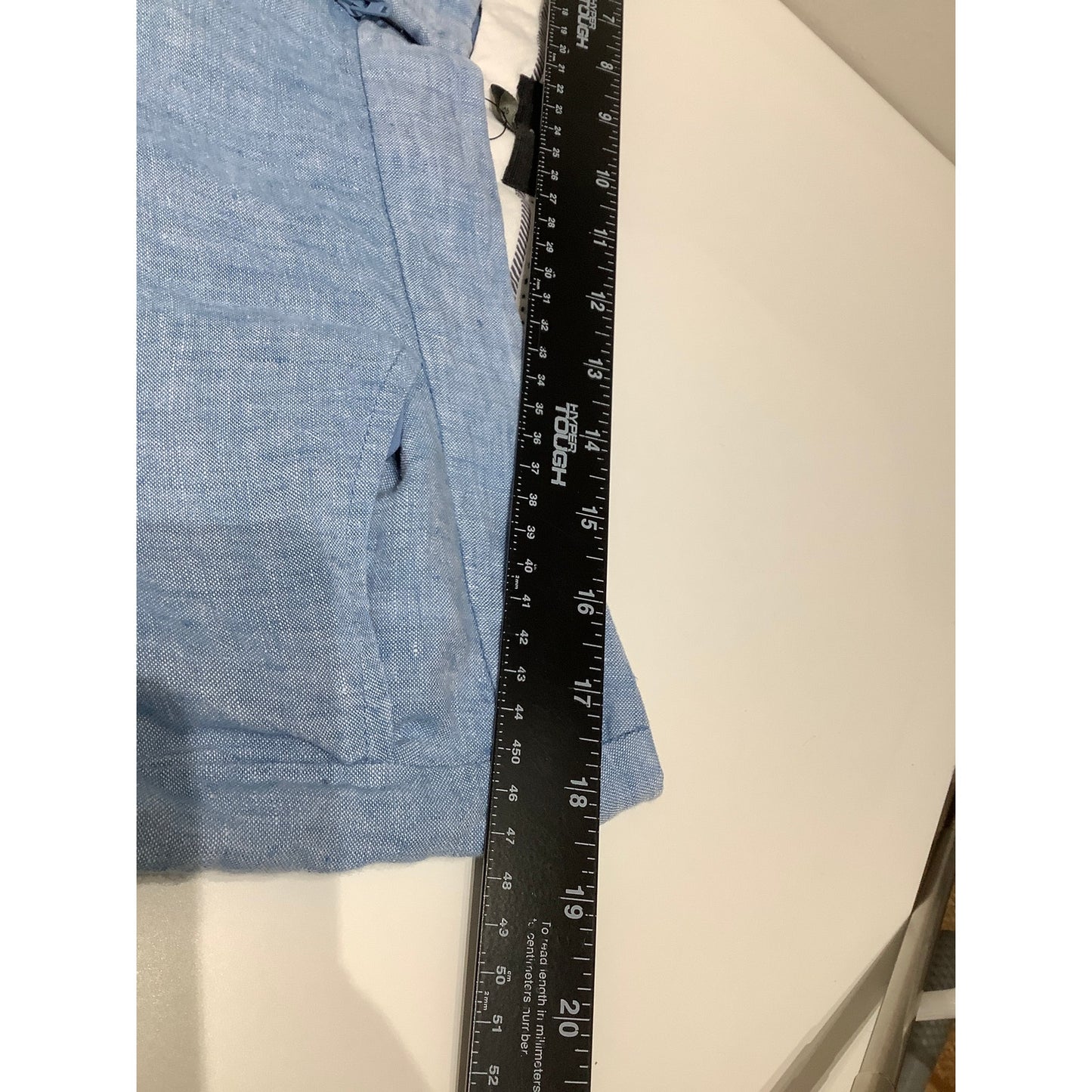 Talbots Light Blue Heathered Linen Cropped Pants M Classic, Comfortable, Casual