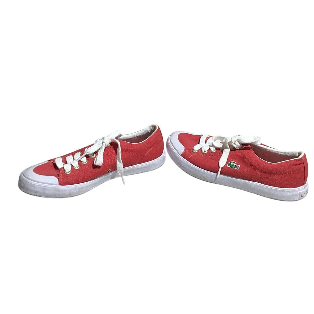Lacoste Red White Canvas Sneakers Size 8 — Casual, Preppy, Streetwear