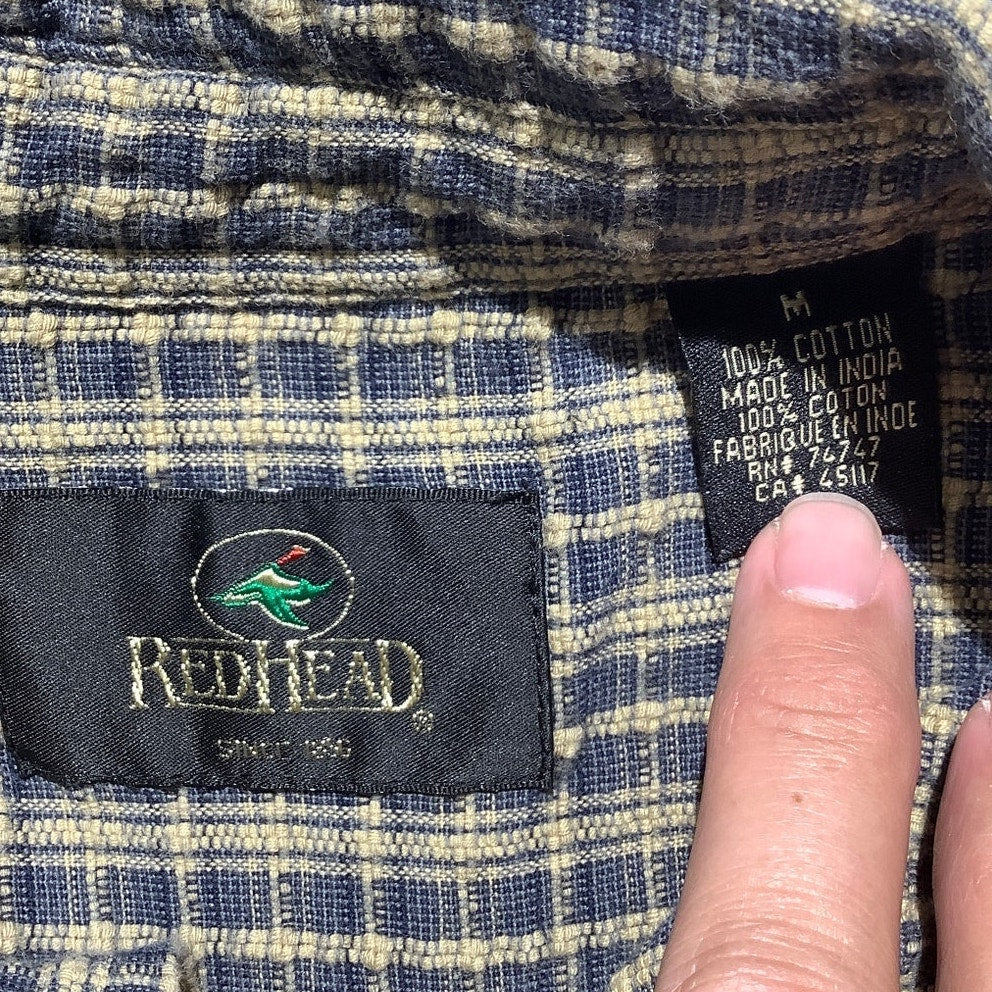 RedHead Men’s Medium Plaid Flannel Shirt — Casual, Outdoor, Workwear