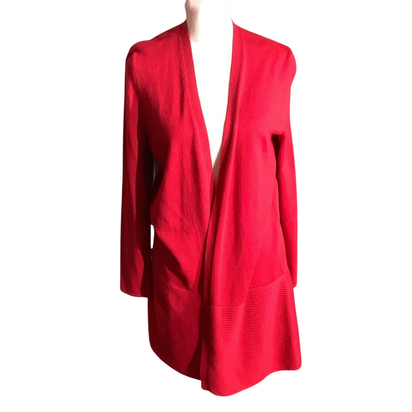 Talbots Red Open Front Cardigan Women’s Size SP — Classic, Wool, Timeless