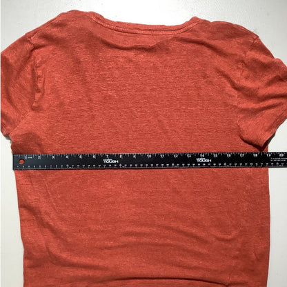 J.Crew Women's M Burnt Orange 100% Linen Relaxed Crewneck T-Shirt
