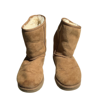UGG Chestnut Suede Sheepskin Lined Boots Women 7 — Cozy, Winter, Classic
