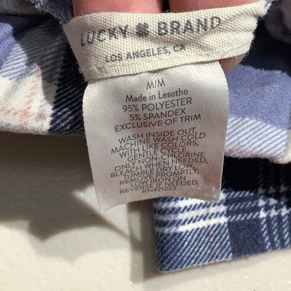 Lucky Brand Blue Plaid Sleepwear Pants Women M — Lounge, Cozy, Casual