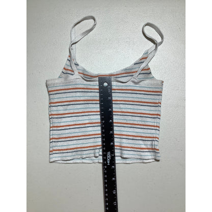 LA Hearts White Blue Orange Striped Tank Top Women’s Size S— Casual, Y2K, Summer