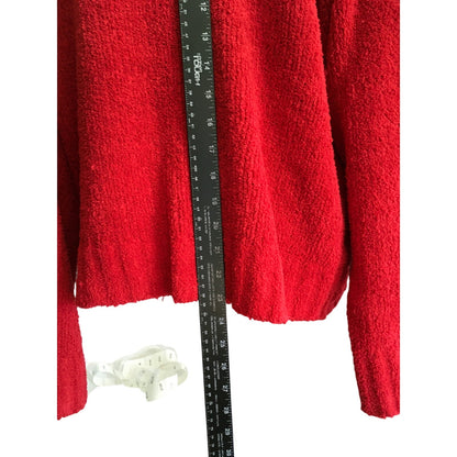 Columbia Red Bouclé Turtleneck Sweater Size L - Cozy, Outdoor, Casual