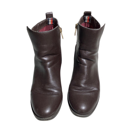 Tommy Hilfiger Irsela Leather Ankle Boots Women Size 9.5M —Classic, Fall, Preppy