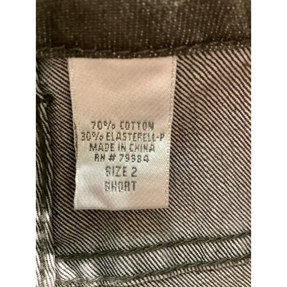 Chico’s Brown Platinum Denim Jeans Women 2 Short— Straight Leg, Stretch, Classic