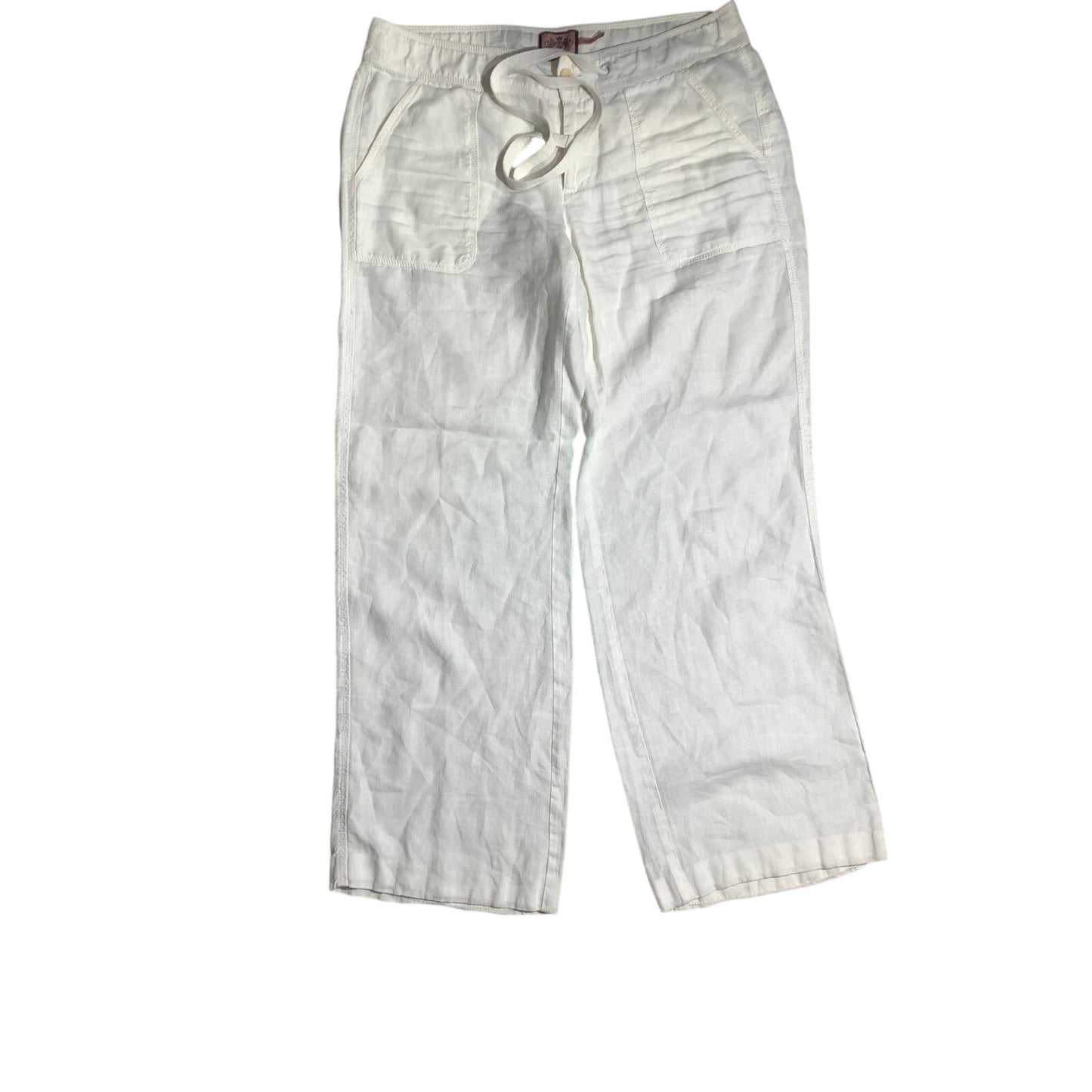 Juicy Couture White 100% Linen Wide-Leg Pants Women’s M— Coastal, Resort, Casual