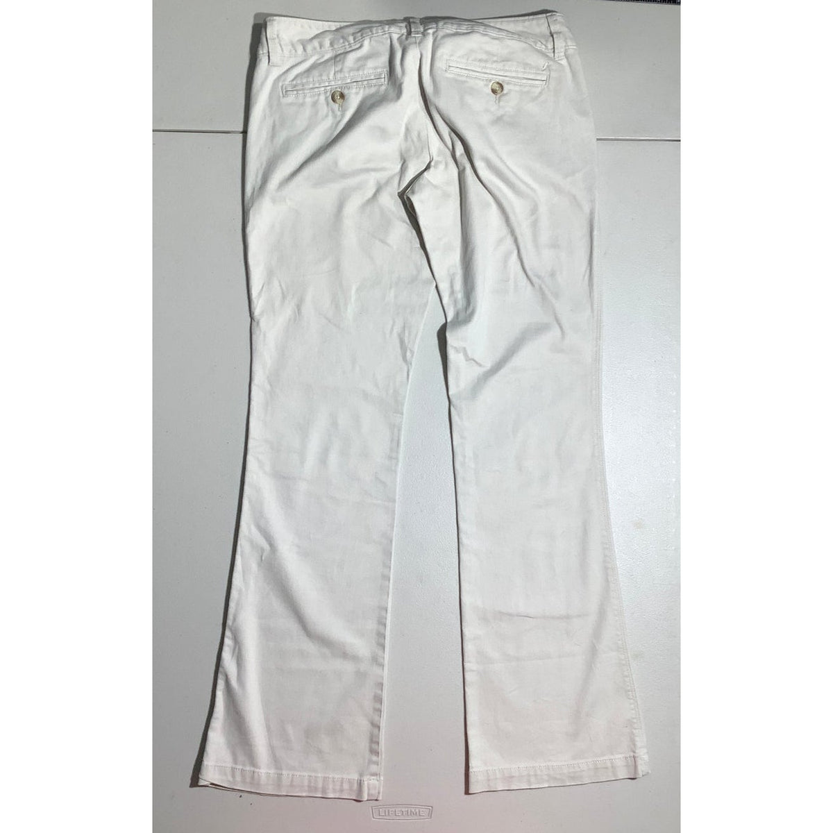 American Eagle Women's 4 Long Khaki Flare Casual Pants Y2K Preppy