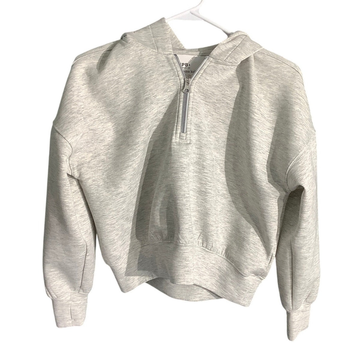 Abercrombie Kids Light Gray Child 13/14 1/4 Zip Hoodie - Casual, Cozy, Stylish