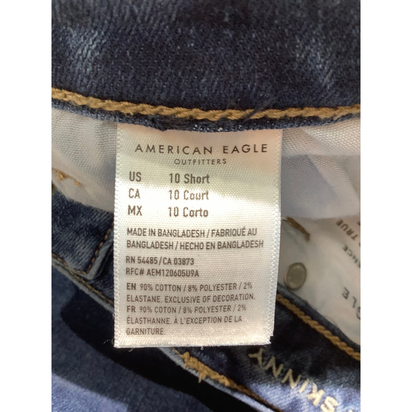 American Eagle Blue Hi-Rise Skinny Jeans Women 10— Stretch, Casual, Everyday