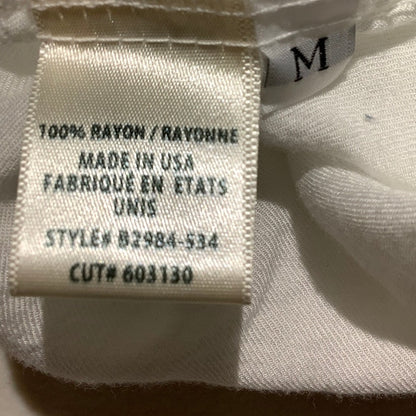 Bella Dahl White Button Front Blouse Women M — Collared, Open Back, Lightweight
