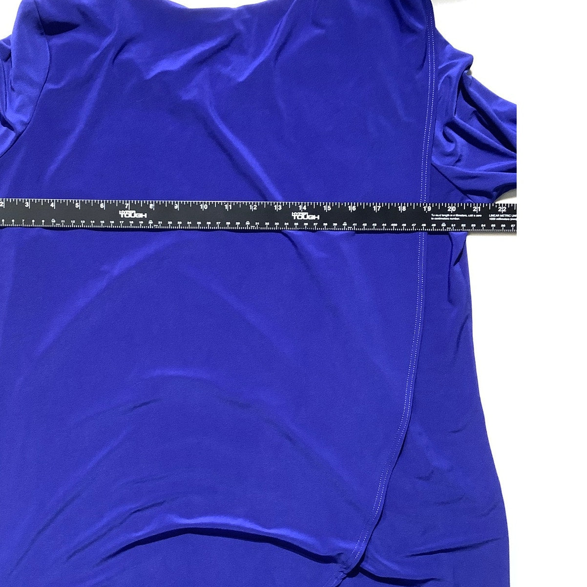 Ciara Sun Woo Bright Blue Blouse Women’s Size 1X – Drape, Stretch, Elegant