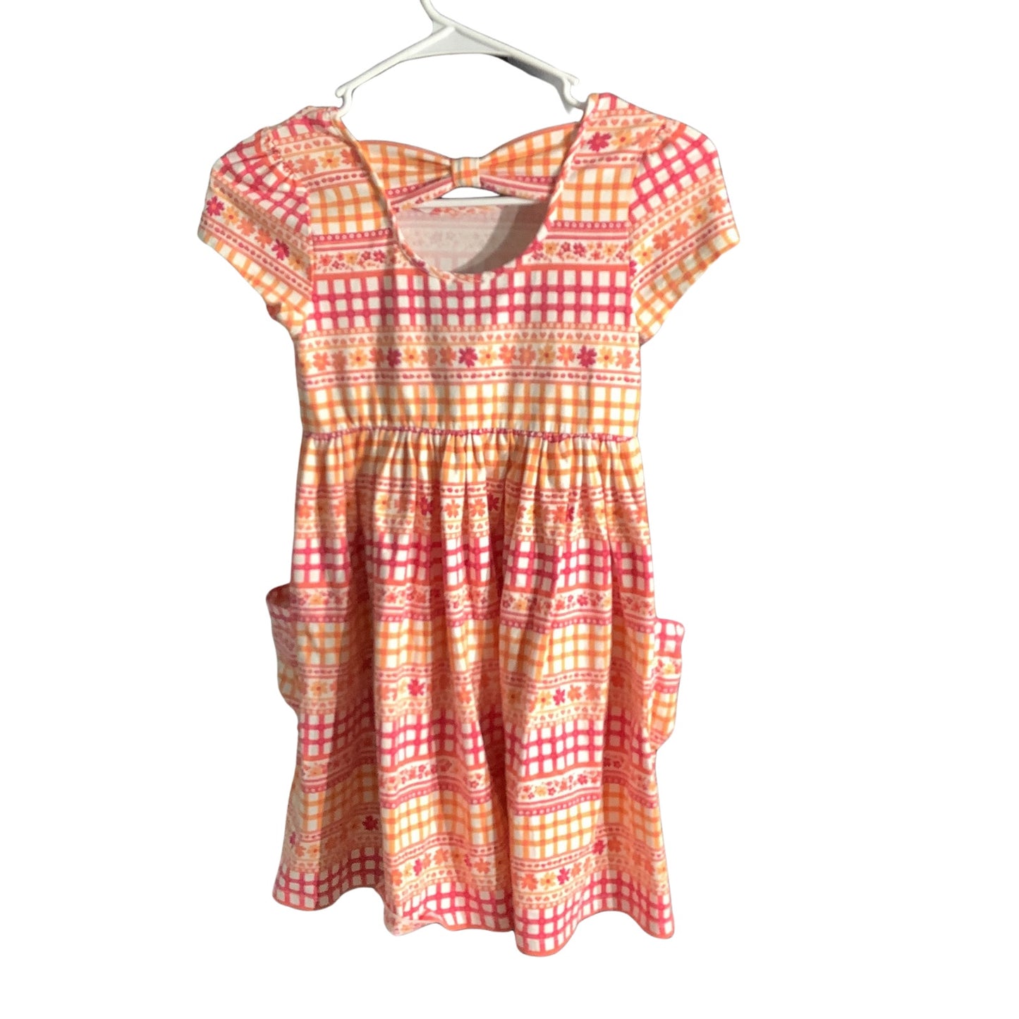 Flapdoodles Multi-Pattern Dress Girls Size 8 — Short Sleeve, Pockets, Casual