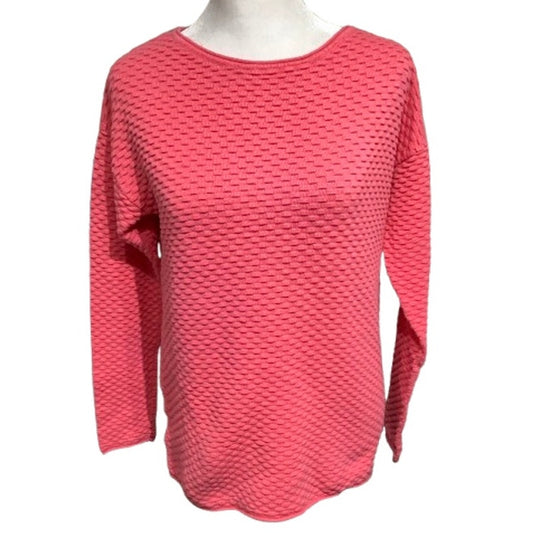 TOM TAILOR Pink Textured Knit Sweater Size M - Preppy, Cozy, Minimalist