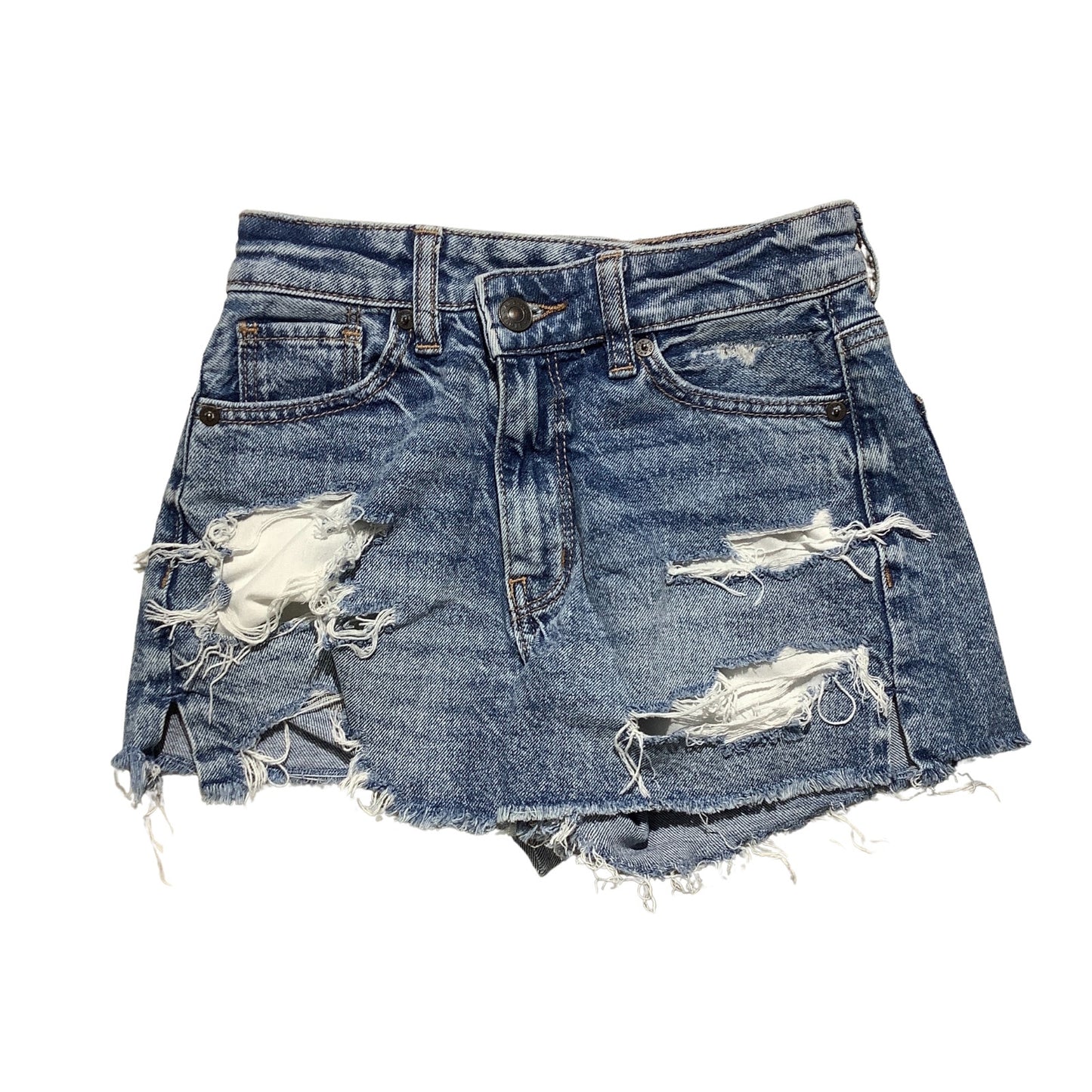 American Eagle Rigid Jean Shorts Women’s Size 000— Distressed, High Rise, Cutoff