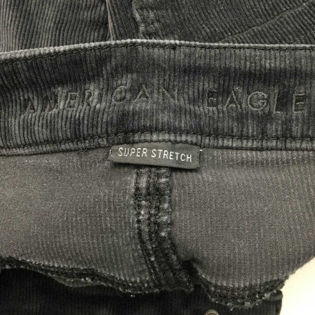 American Eagle Black Corduroy Super Stretch Hi-Rise Jegging 12 Grunge, Casual