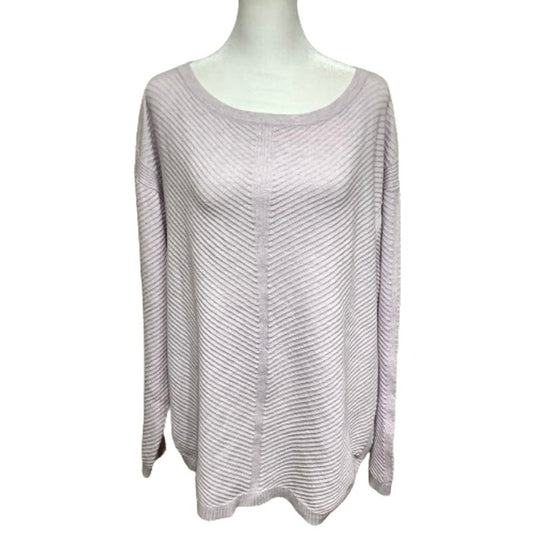 Retrology Lavender Ribbed Sweater - Sz L, Cozy Knit, Casual Wear