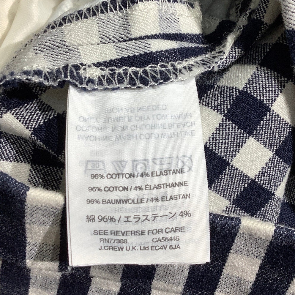 J.Crew Navy White Gingham Pants Women 4 — Martie Fit, Stretch, Classic
