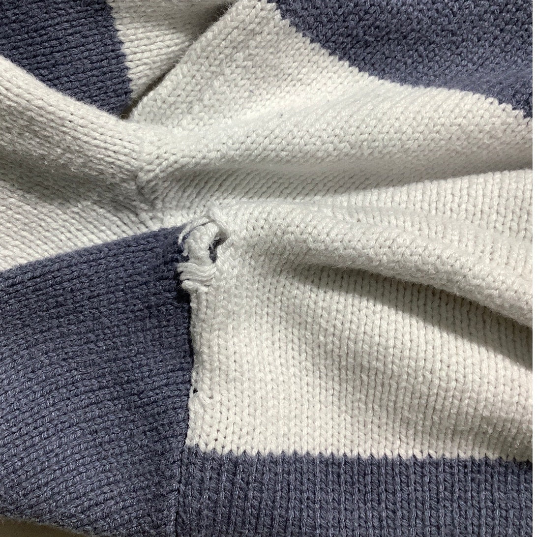 Hollister Light Blue White Striped Sweater Women S — Knit, Casual, Cozy