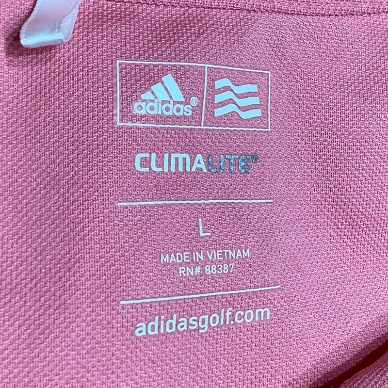 Adidas Pink Sleeveless Polo Shirt L Sportswear Tenniscore Golfcore Activewear