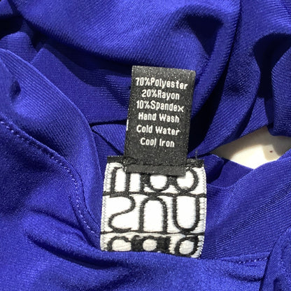Ciara Sun Woo Bright Blue Blouse Women’s Size 1X – Drape, Stretch, Elegant